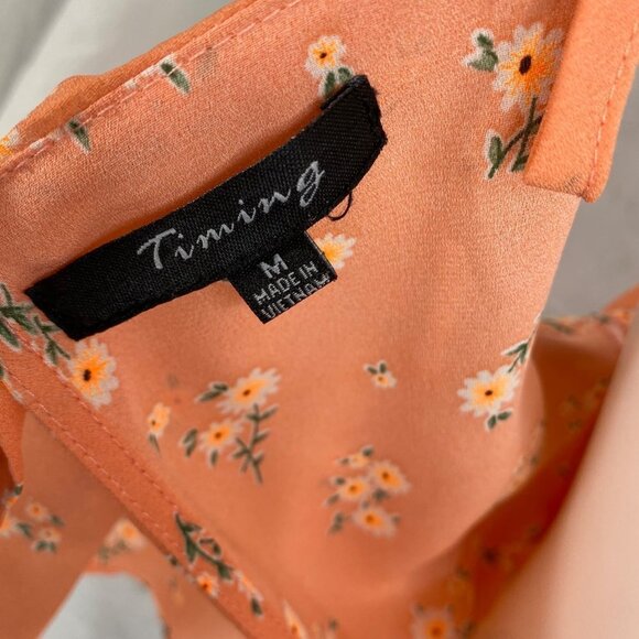 Timing Coral Floral Dress Open Back Sun Dress - Picture 9 of 9